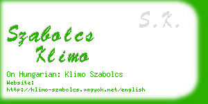 szabolcs klimo business card